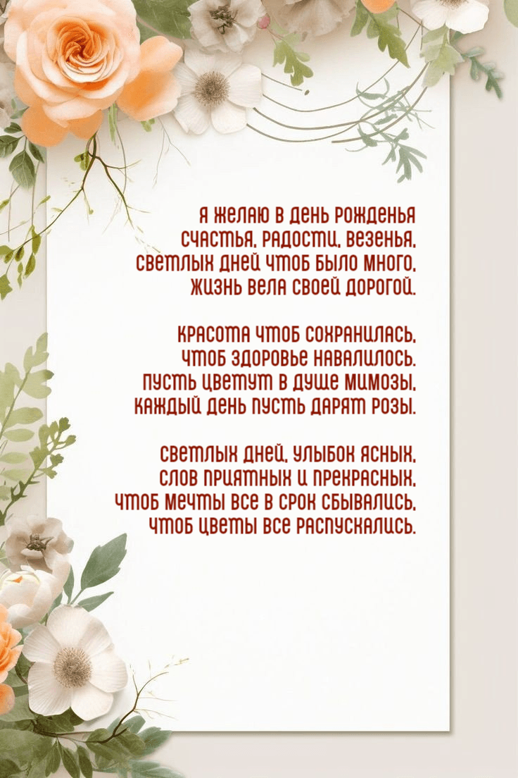 Чтоб мечты все в срок сбывались, чтоб цветы все распускались.