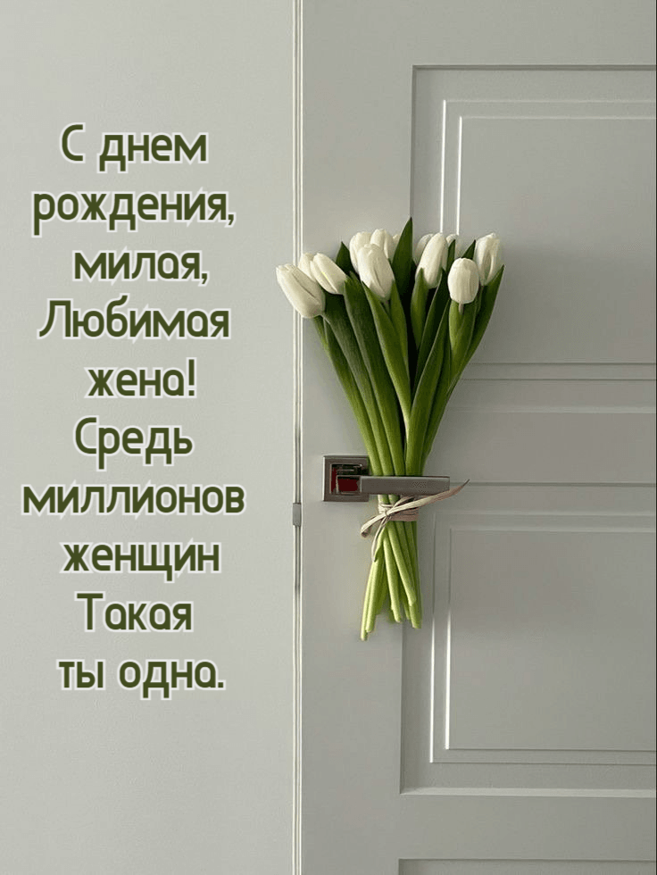 С днем рождения, милая, Любимая жена! Средь миллионов женщин Такая ты одна.