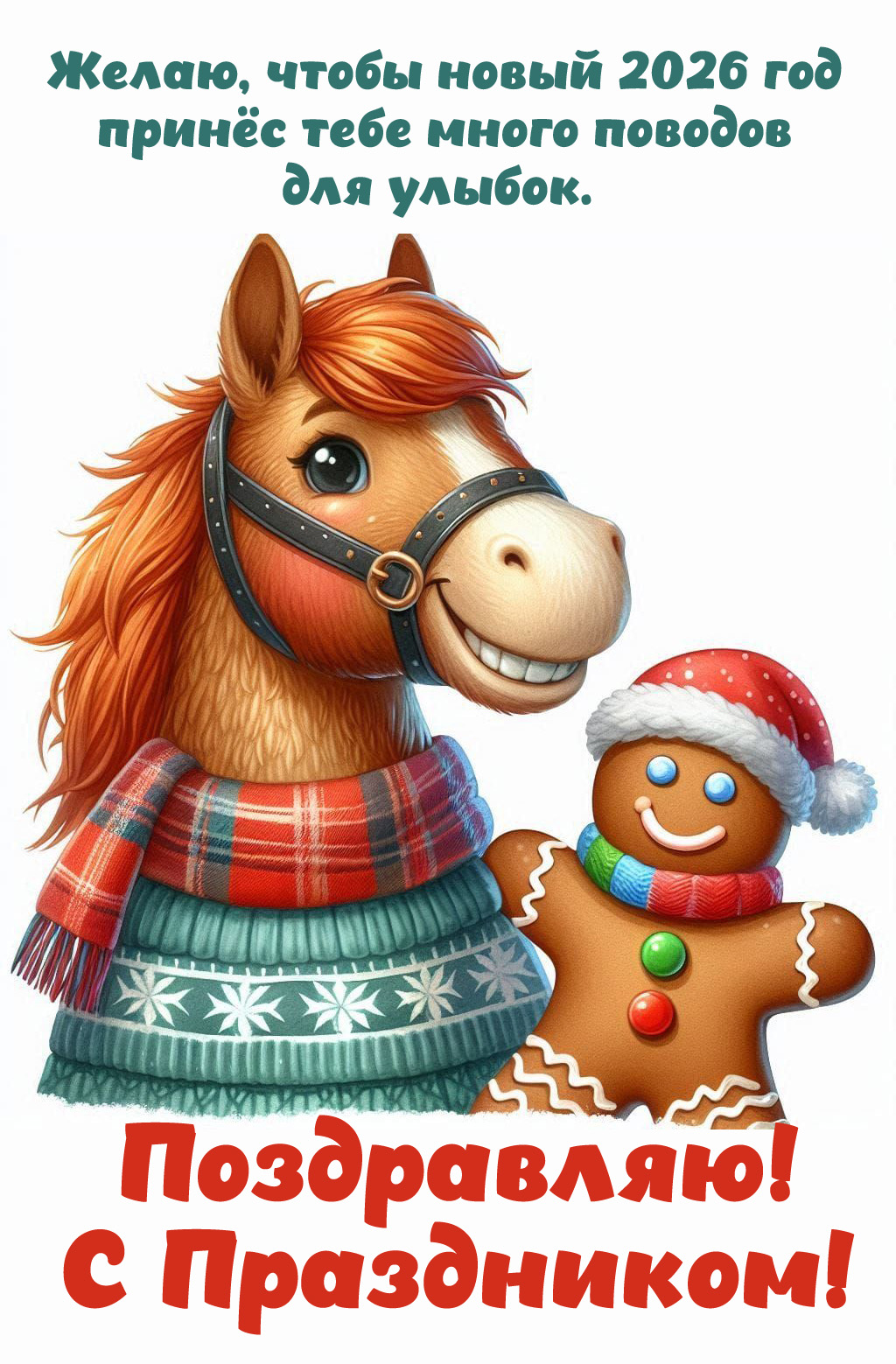 Желаю, чтобы новый 2026 год принёс тебе много поводов для улыбок.  