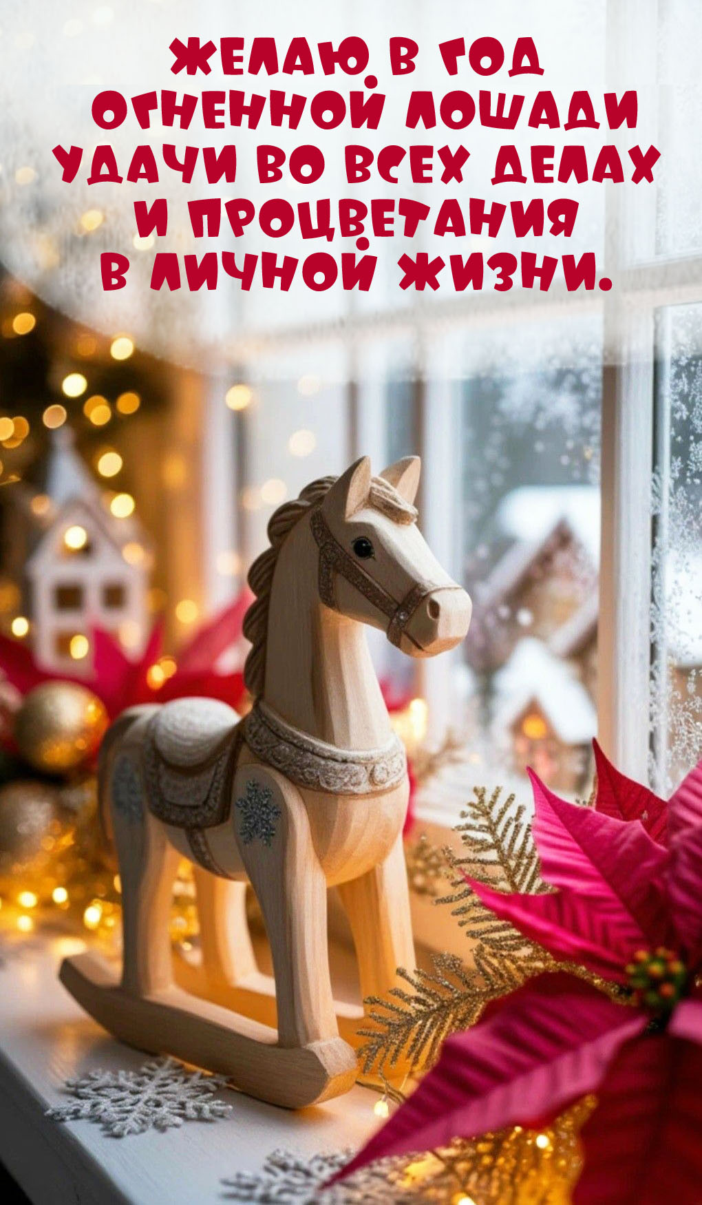 Желаю в год Огненной лошади  удачи во всех делах и процветания в личной жизни.